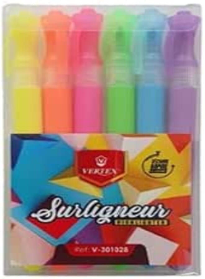 Vertex Highlighter Marker Pen Set 6 pcs - Multi Color